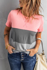 Match Color Short - Sleeved T-shirt Women Loose 100 Matching Top Match Color