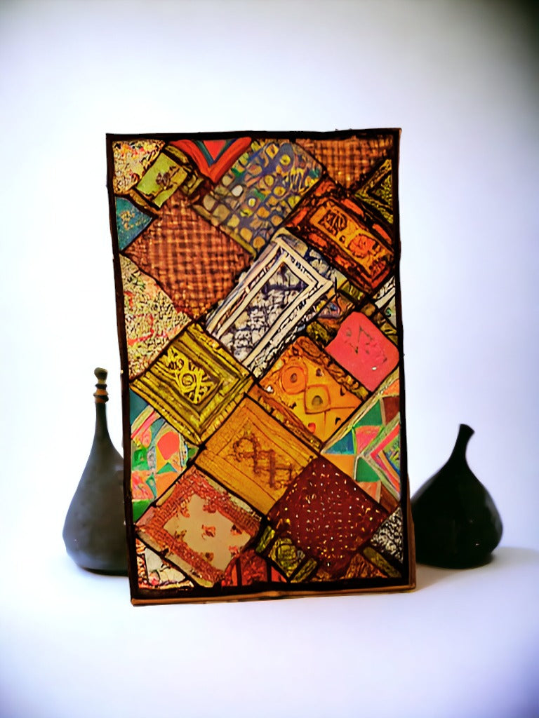 Handmade quilted wall hanging with patchwork beautiful, quilted wall art