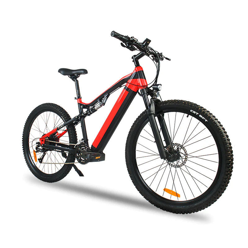 Red 500W Electric Ebike - 27.5 Inch Electric Mountain Bicycle 48V 27 Speed