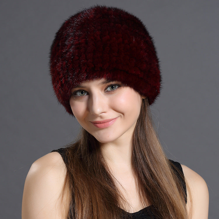 Mink Fur Hat Keeps Warm In Autumn And Winter Ladies