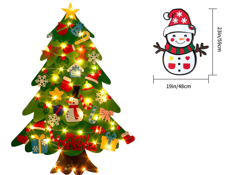 Children's DIY felt Christmas tree with lights
