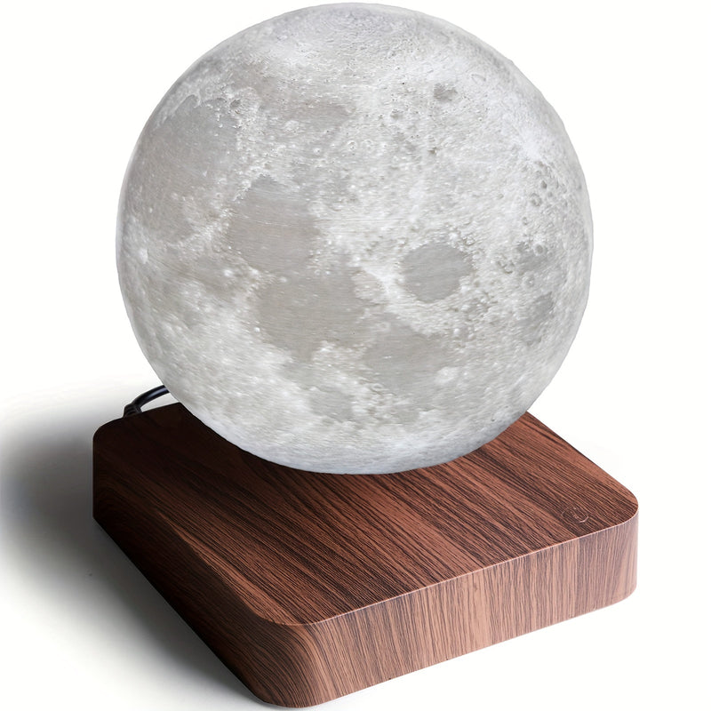 1pc Magnetic Floating Moon Lamp: 3D Printed Levitation Night Light with 3 Lighting Modes for Bedroom, Office, Home Decor