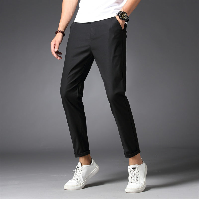 Casual pants Korean style straight slim fit