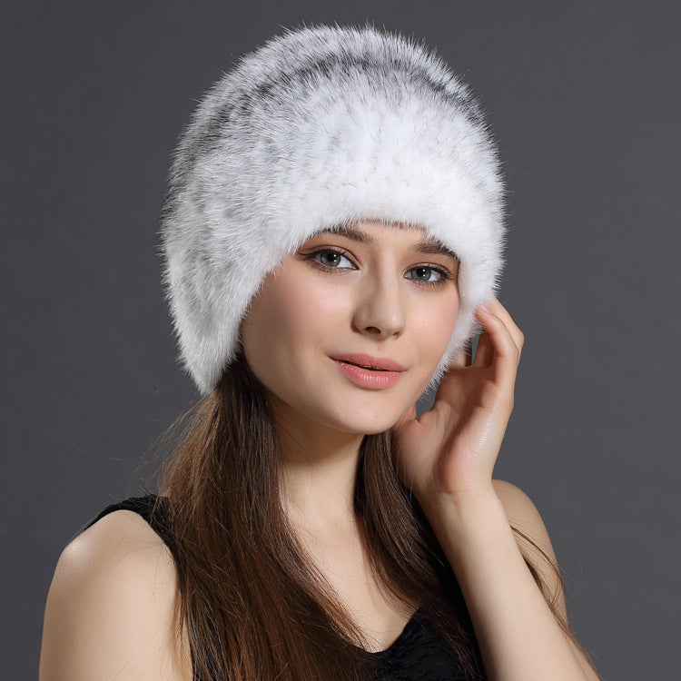 Mink Fur Hat Keeps Warm In Autumn And Winter Ladies