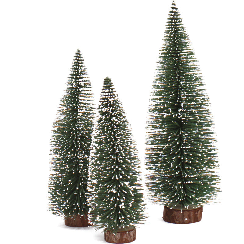 Mini Christmas Tree with Pine Needles Flocking Christmas Tree with White Cedar Tabletop Small Christmas Tree Tabletop Decoration
