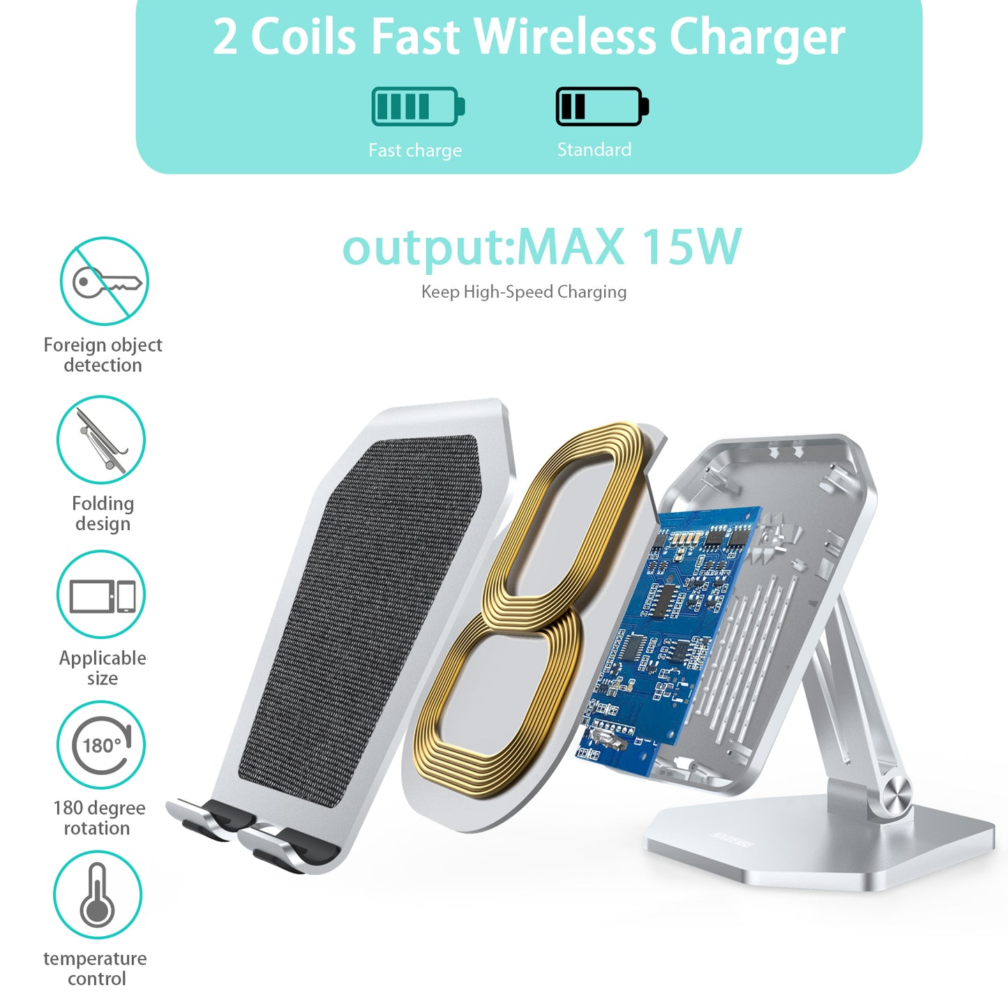 Wireless charging 15W fast charging wireless charger