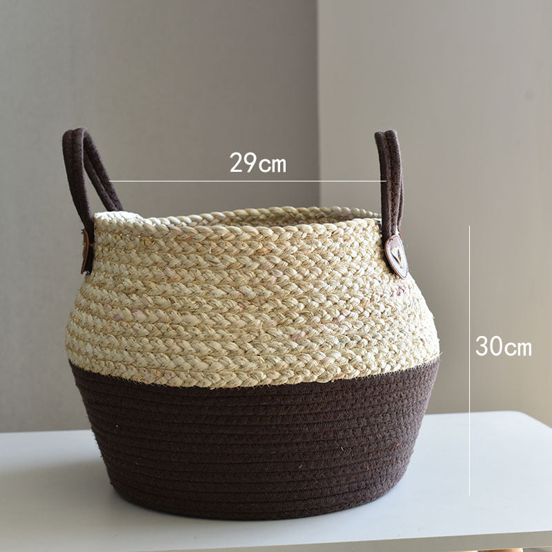 Crafts Seaweed Decoration Straw Bag Flower Pot Container Home Furnishing