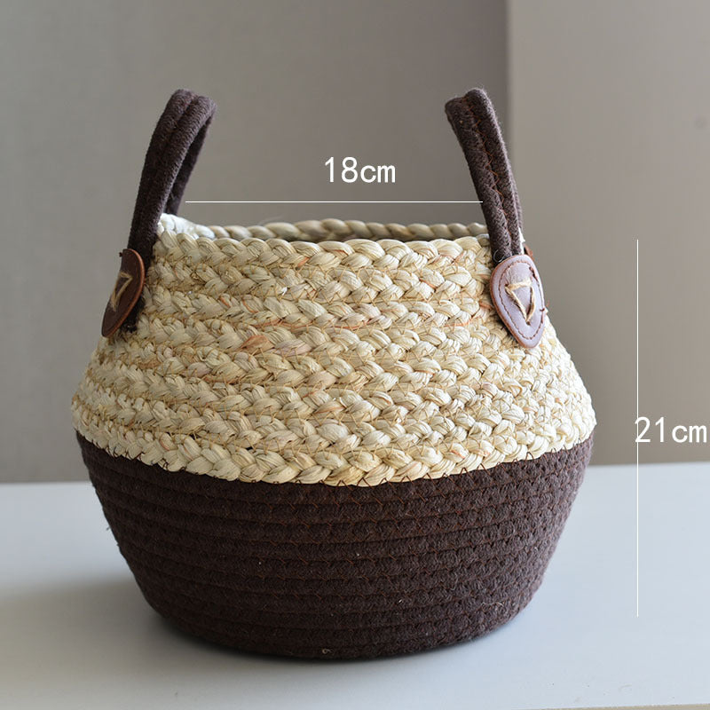 Crafts Seaweed Decoration Straw Bag Flower Pot Container Home Furnishing