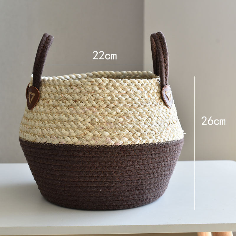 Crafts Seaweed Decoration Straw Bag Flower Pot Container Home Furnishing