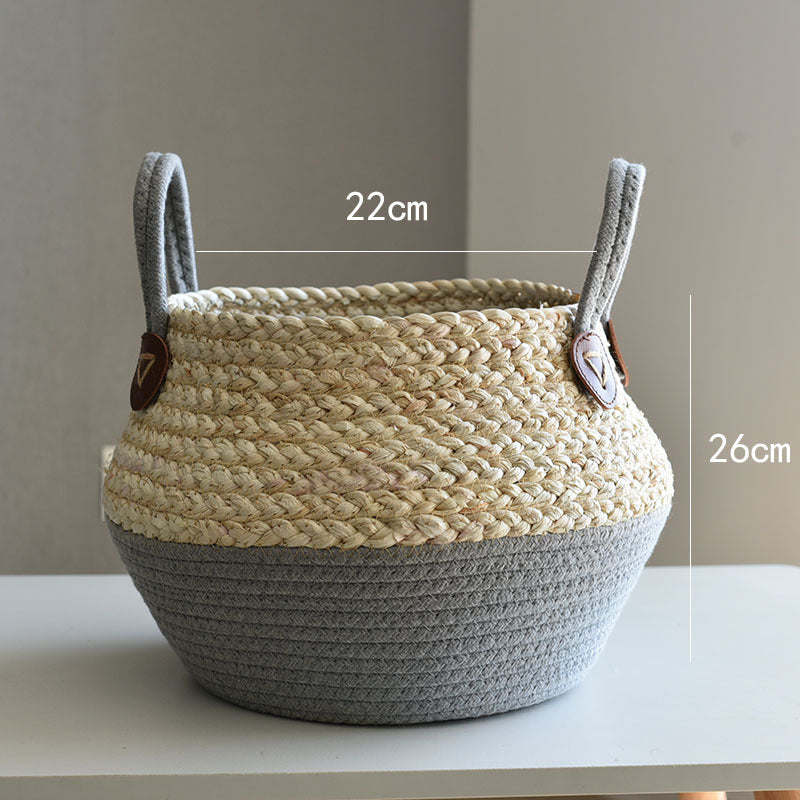 Crafts Seaweed Decoration Straw Bag Flower Pot Container Home Furnishing