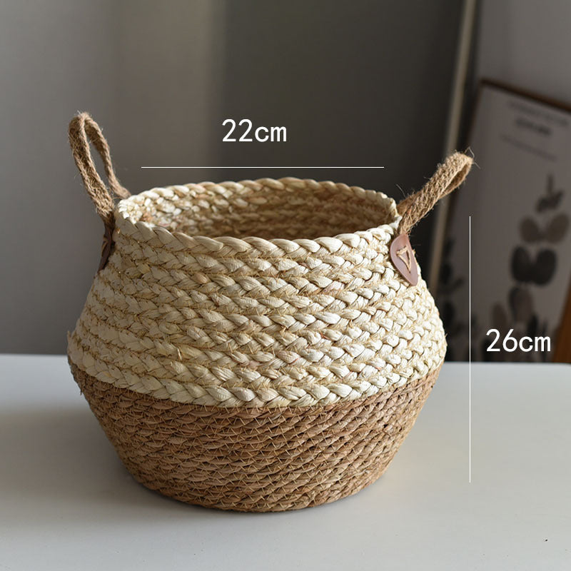 Crafts Seaweed Decoration Straw Bag Flower Pot Container Home Furnishing