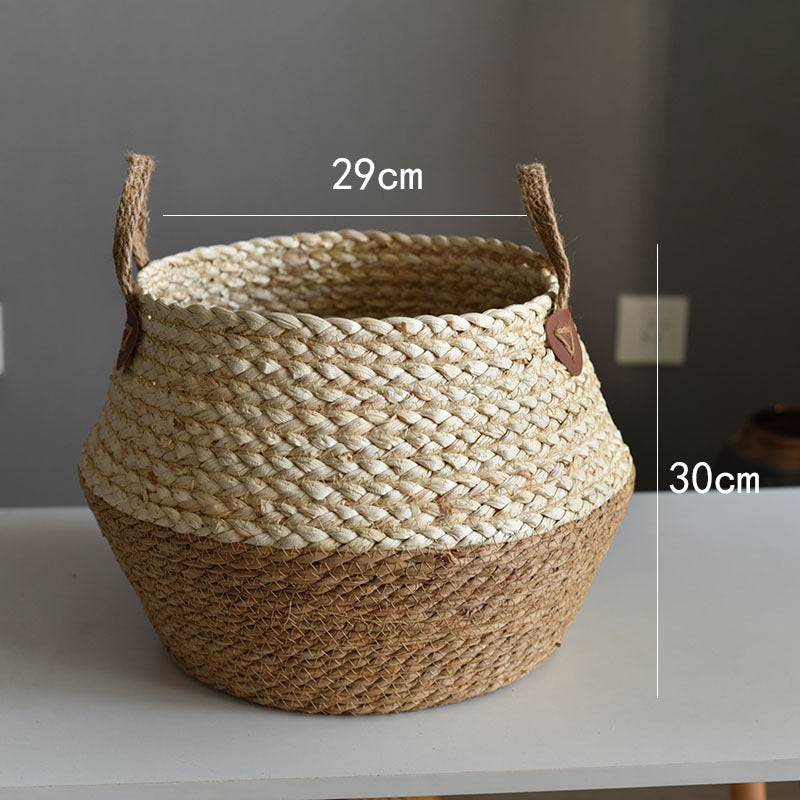 Crafts Seaweed Decoration Straw Bag Flower Pot Container Home Furnishing