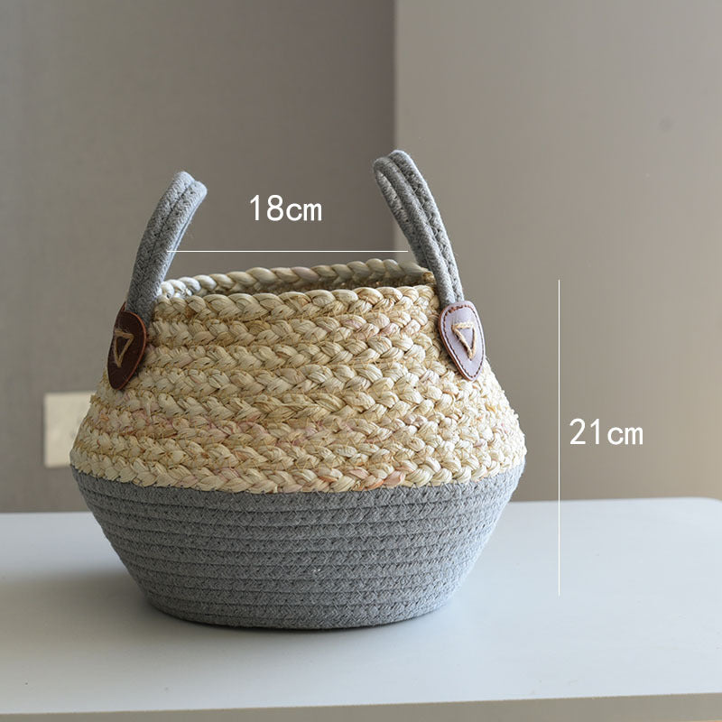 Crafts Seaweed Decoration Straw Bag Flower Pot Container Home Furnishing