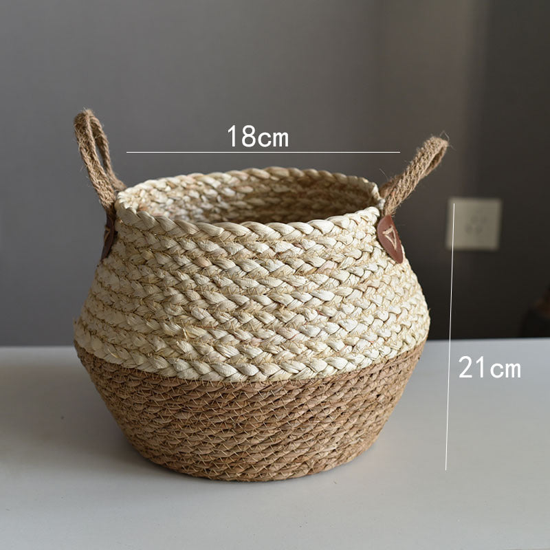 Crafts Seaweed Decoration Straw Bag Flower Pot Container Home Furnishing