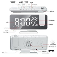 Radio Fm, réveil intelligent numérique Led, montre électronique, horloge de Table, réveil Usb avec temps de Projection, Snooze