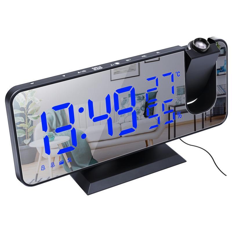 Fm Radio, Led Digital Smart Alarm Clock, Electronic Watch, Table Clock, Usb Alarm Clock With Projection Time, Snooze