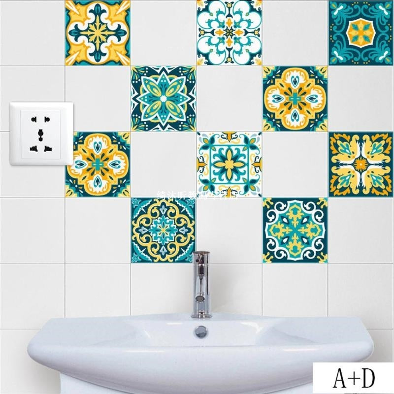Vintage Moroccan Style Tiles Stickers PVC Waterproof Self ad