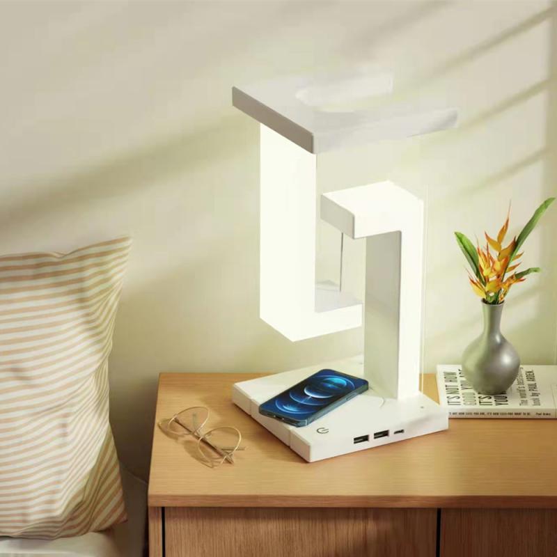 1pc Anti-Gravity Wireless Charging LED Table Lamp, Foldable Adjustable Desk Light for Bedroom, Living Room, Decoration