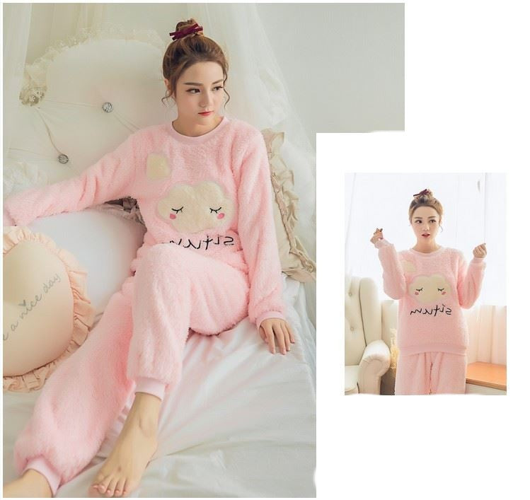 Women's Spring And Autumn Flannel Pajamas