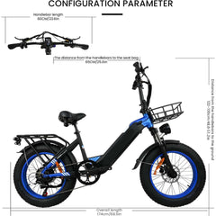 500W Motor Electric Bike For Adults, 20 X 4 Inches Fat Tire Bike,  7 Speed 48V 25MPH Removable Battery Mountain E-Bike US only