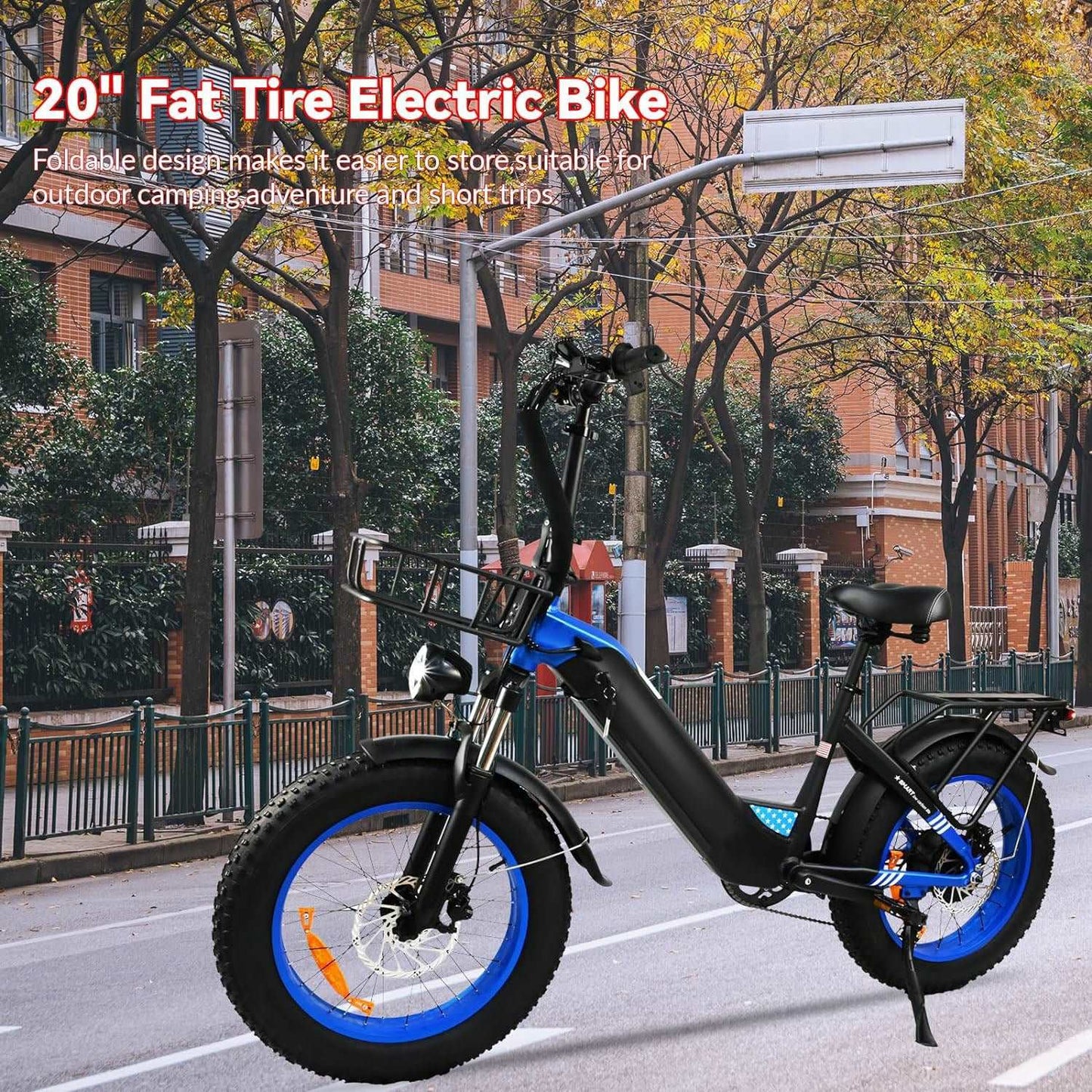 500W Motor Electric Bike For Adults, 20 X 4 Inches Fat Tire Bike,  7 Speed 48V 25MPH Removable Battery Mountain E-Bike US only