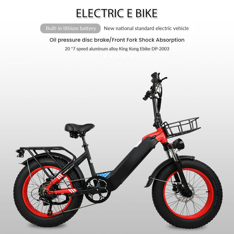 Electric Bike For Adults, Snowmobile 20 X 4 Inches Fat Tire Bike, 500W Motor Electric Bicycle, 25MPH Mountain E-Bike US only