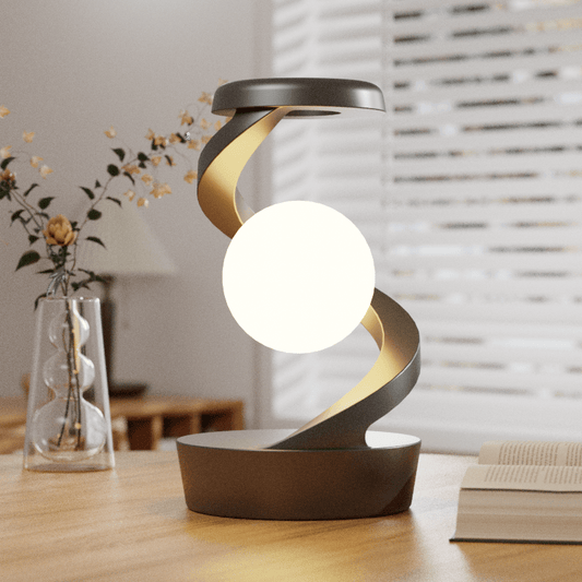 Suspended Rotating Light Ball Lamp with Mobile Phone Wireless Charging Function, Desktop Creative Levitating Night Light, Bedroom Bedside Atmosphere Light