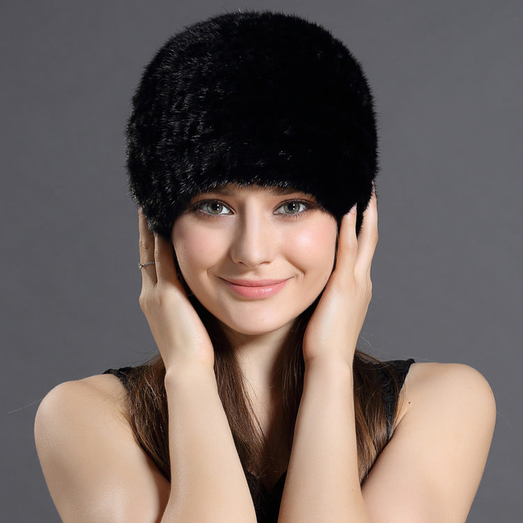 Mink Fur Hat Keeps Warm In Autumn And Winter Ladies