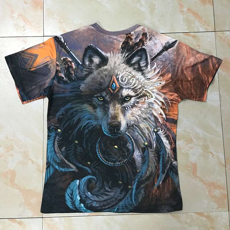 3D digital printed short-sleeved T-shirt