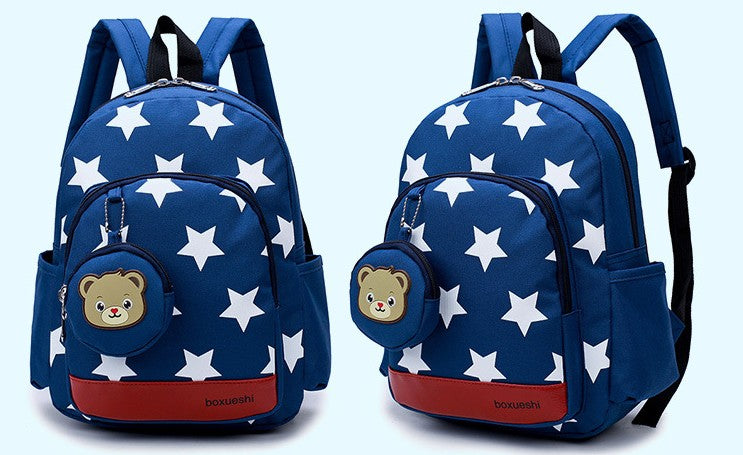 A small bear nursery school bag double shoulder bag