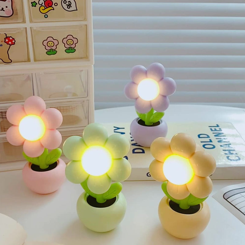 Creative Mini Small Night Lamp Flower 360 Degree Rotation