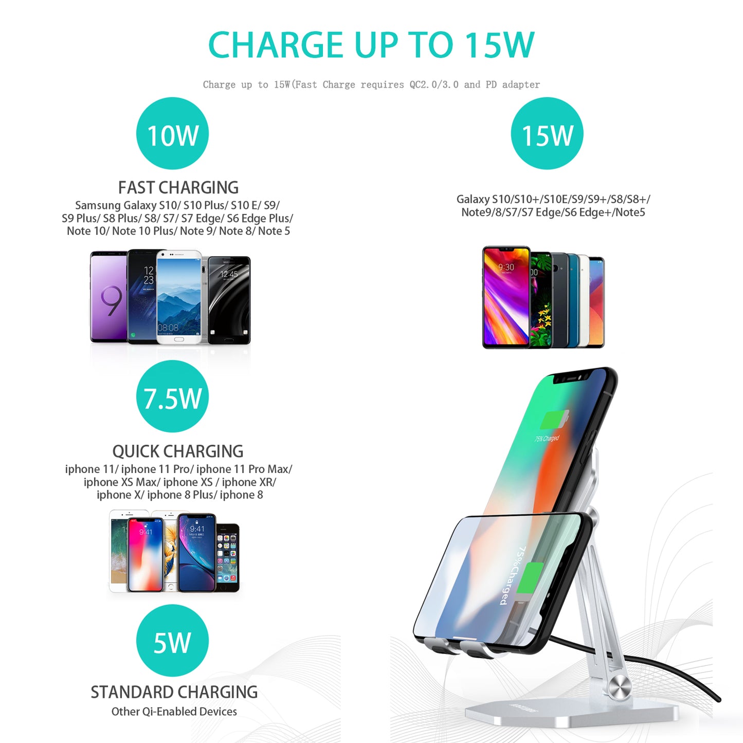 Wireless charging 15W fast charging wireless charger