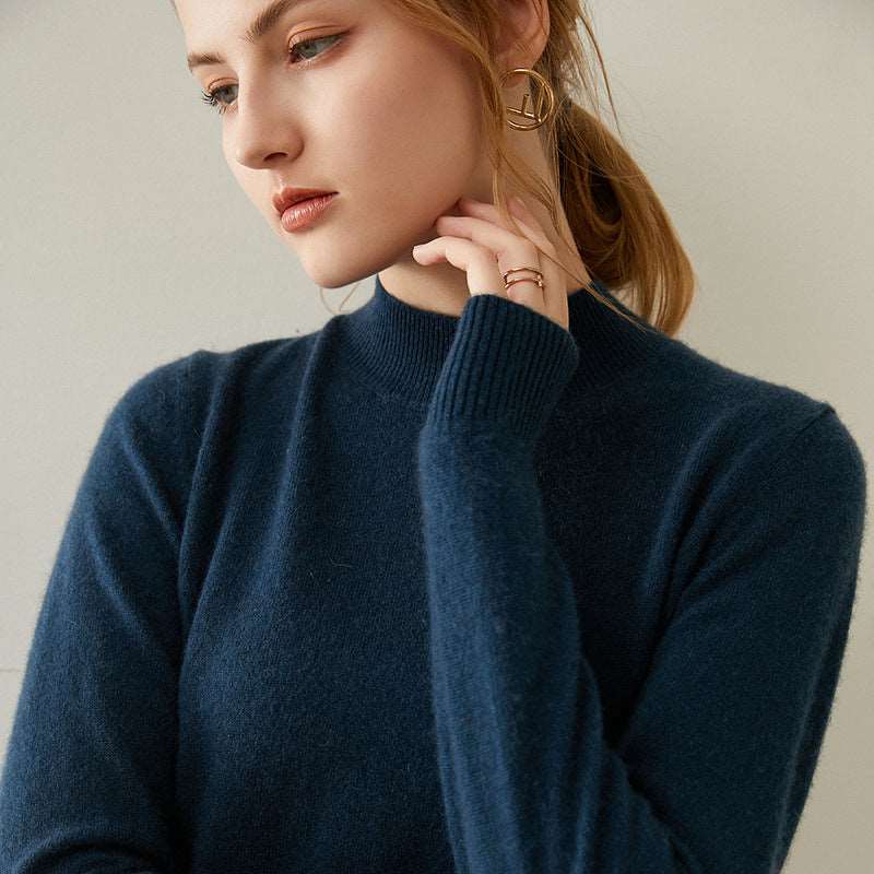 Autumn and winter half high collar cashmere sweater