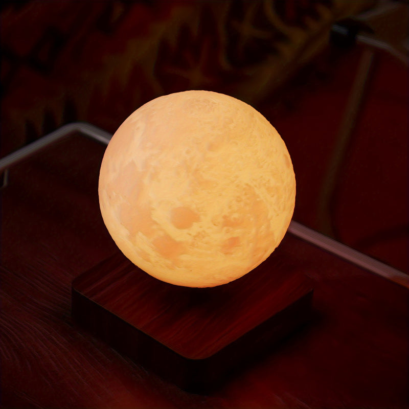 1pc Magnetic Floating Moon Lamp: 3D Printed Levitation Night Light with 3 Lighting Modes for Bedroom, Office, Home Decor