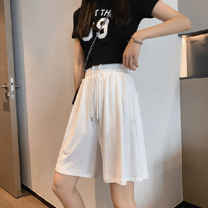 Ice Silk Casual Wide-leg Shorts Women Summer Loose