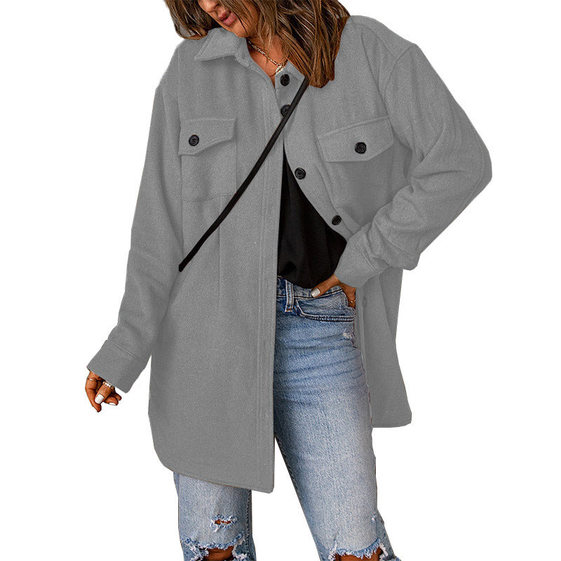 Fashion Casual Woolen Coat Women