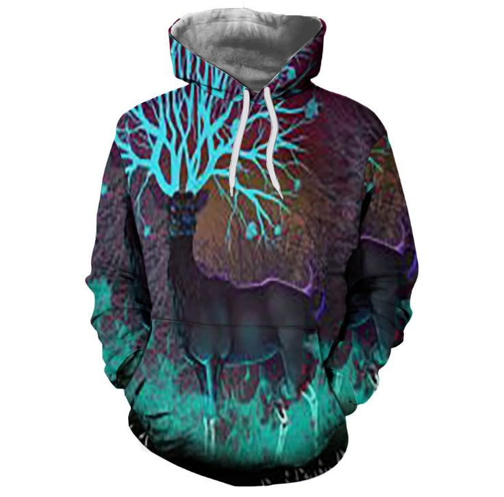 Psychedelic Deer 3D Hoodie Sweatshirts