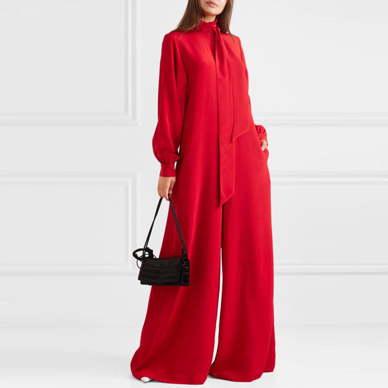 Loose Wide Leg Long Sleeve Jumpsuit