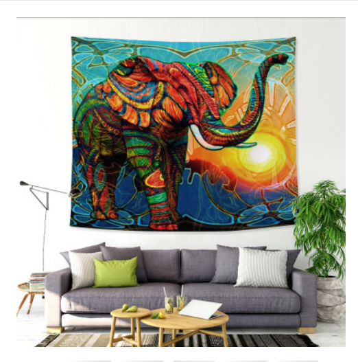 Sunshine Elephant Tapestry Home Art Decoration