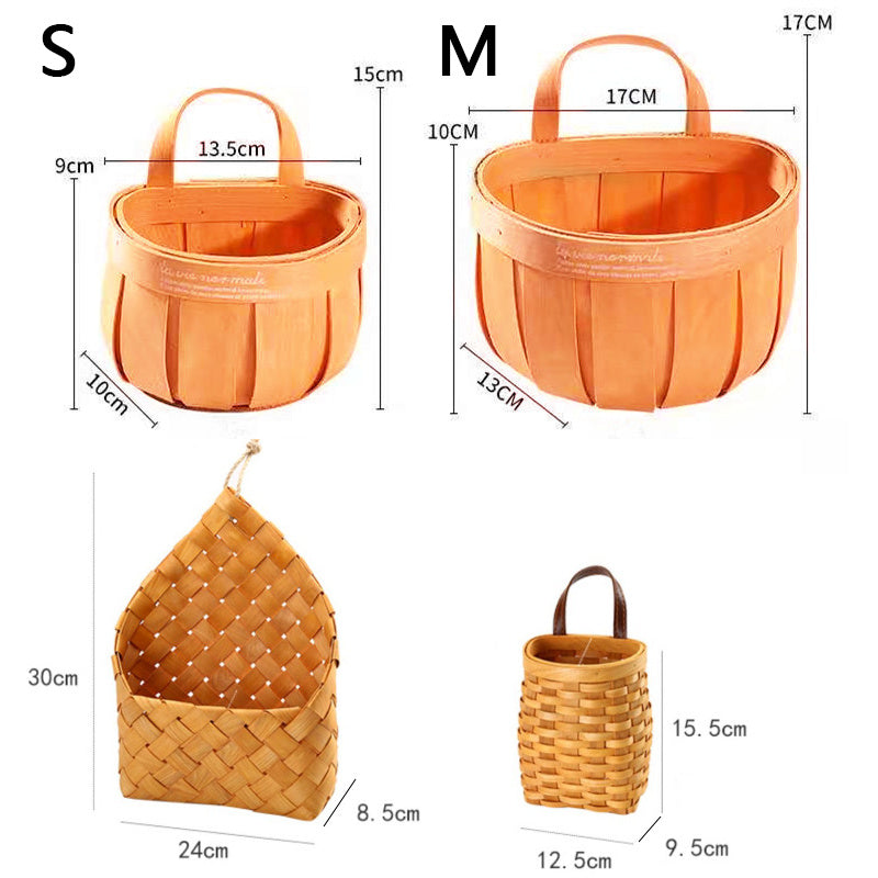 Storage Basket Wall Hanging Wicker Basin Home Garden Wall Decoration Container Home Decoration