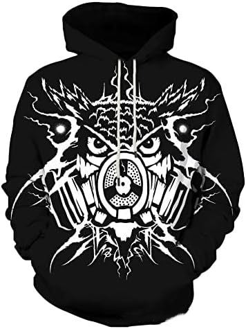 3D Animal Figure Printed Men's Hooded Sweater Couple Pullover Hoodie