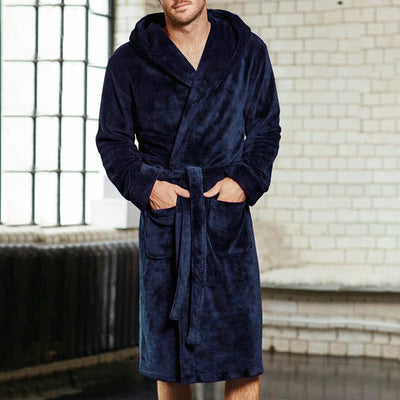 Mens & Ladies Nylon Hooded Bathrobe