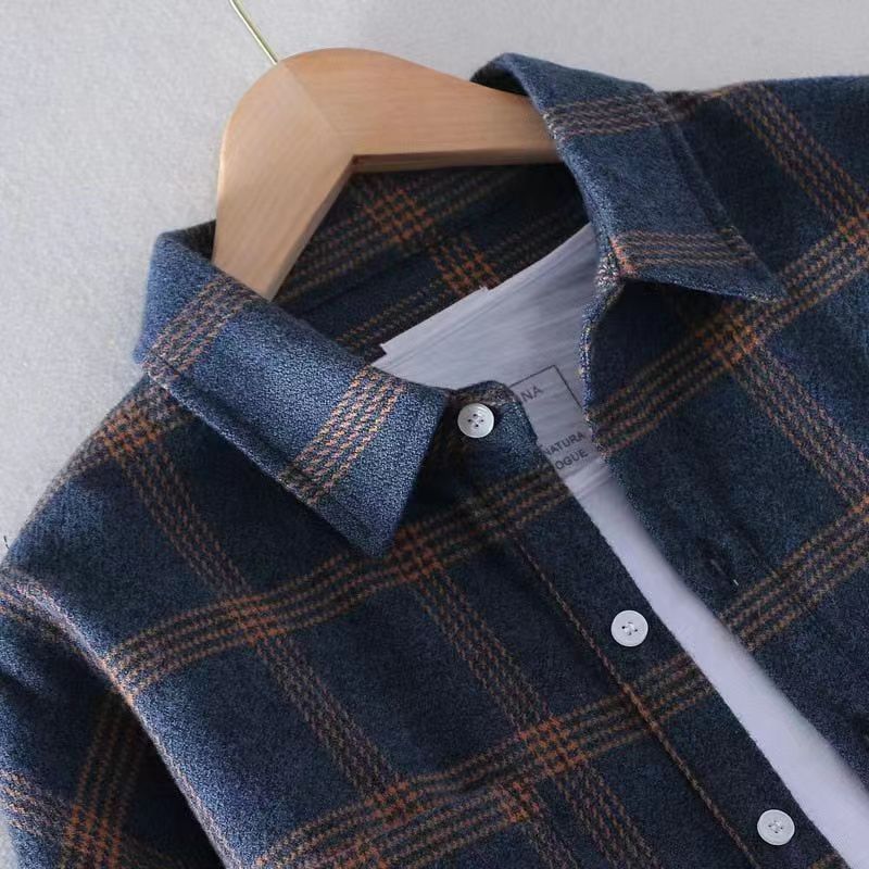 Men's Fashion Casual Plaid Long Sleeve Shirt