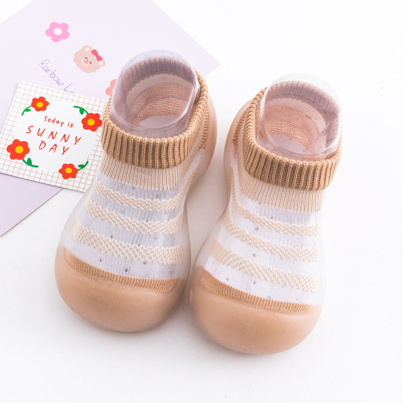 Baby Ice Silk Non-slip Socks Shoes Soft Bottom Breathable