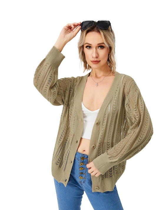 Cardigan léger en tricot ouvert sur le devant pour femme