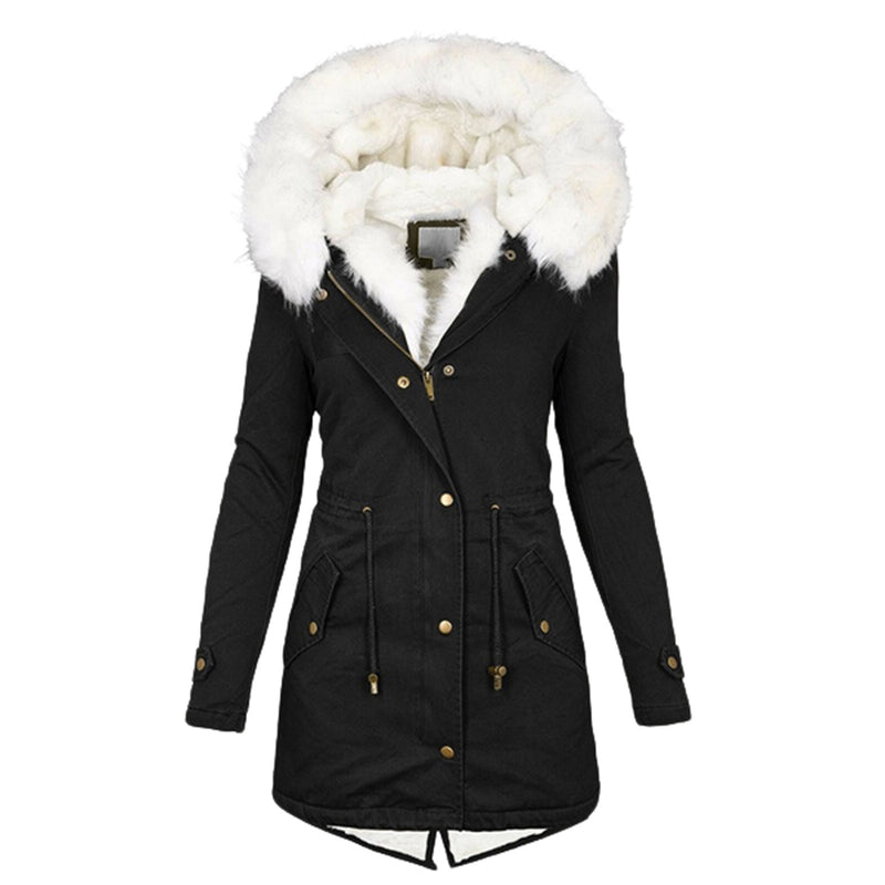 Women's cotton padded jacket with white collar