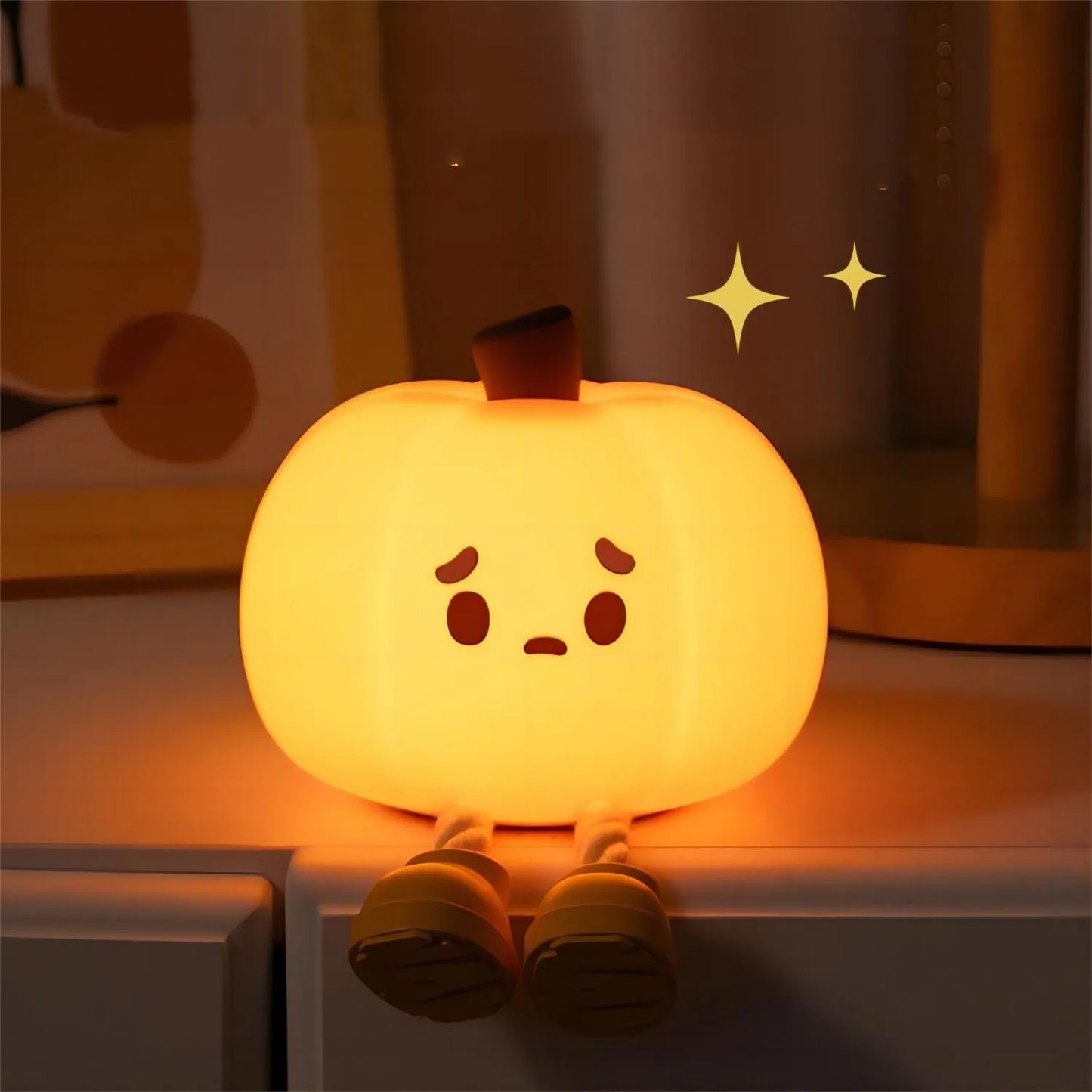 Veilleuse citrouille d'halloween en Silicone souple, lampe tactile à intensité variable, Rechargeable, décoration de chevet, cadeaux pour enfants, décorations d'halloween