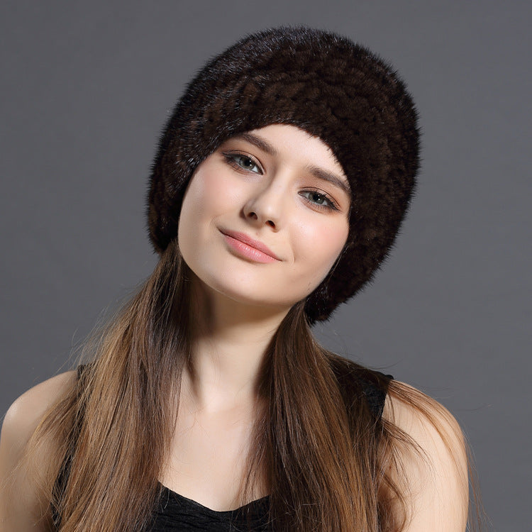 Mink Fur Hat Keeps Warm In Autumn And Winter Ladies