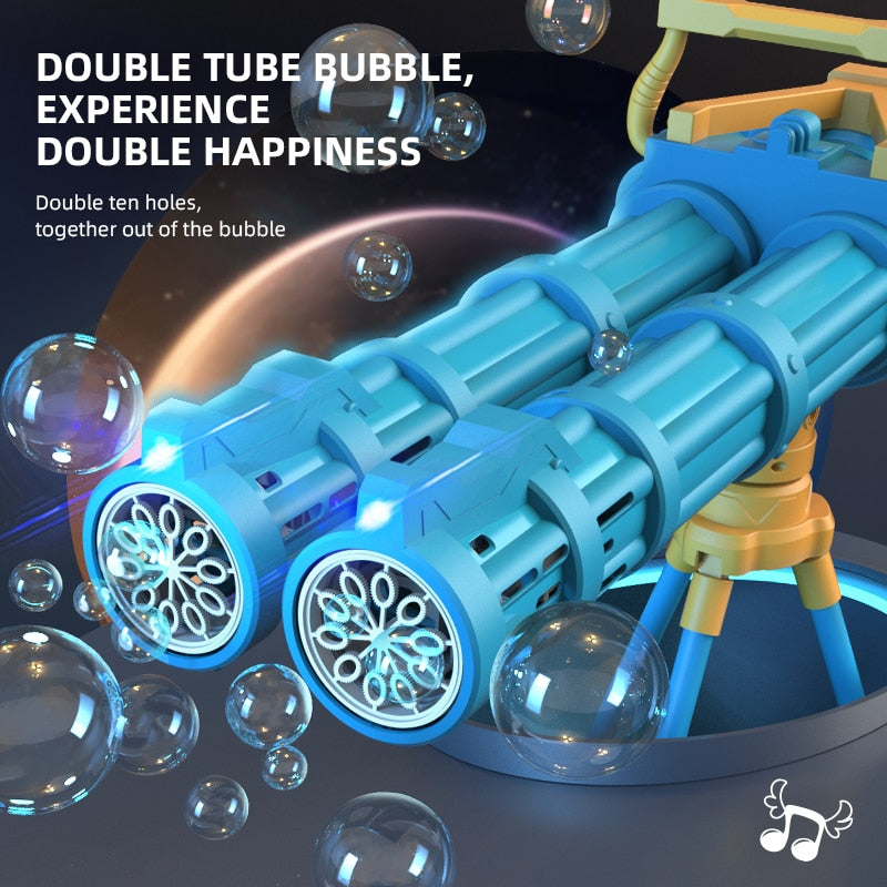 Pistolet à bulles à Double Tube Super grand, Machine à bulles de savon en plein air, jouet d'eau automatique pour enfants, fête d'anniversaire