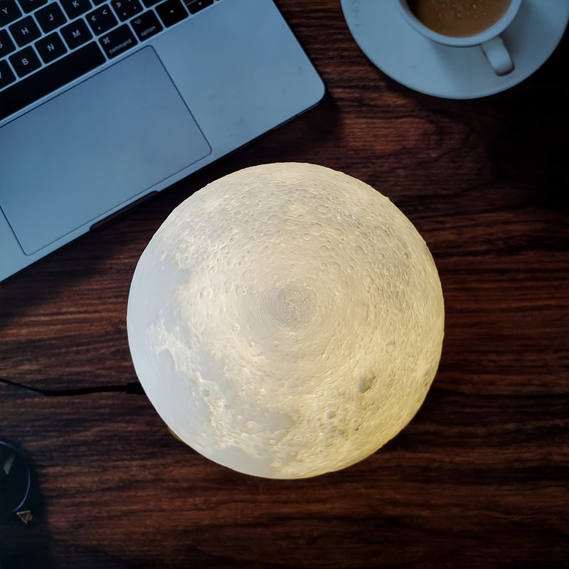 1pc Magnetic Floating Moon Lamp: 3D Printed Levitation Night Light with 3 Lighting Modes for Bedroom, Office, Home Decor